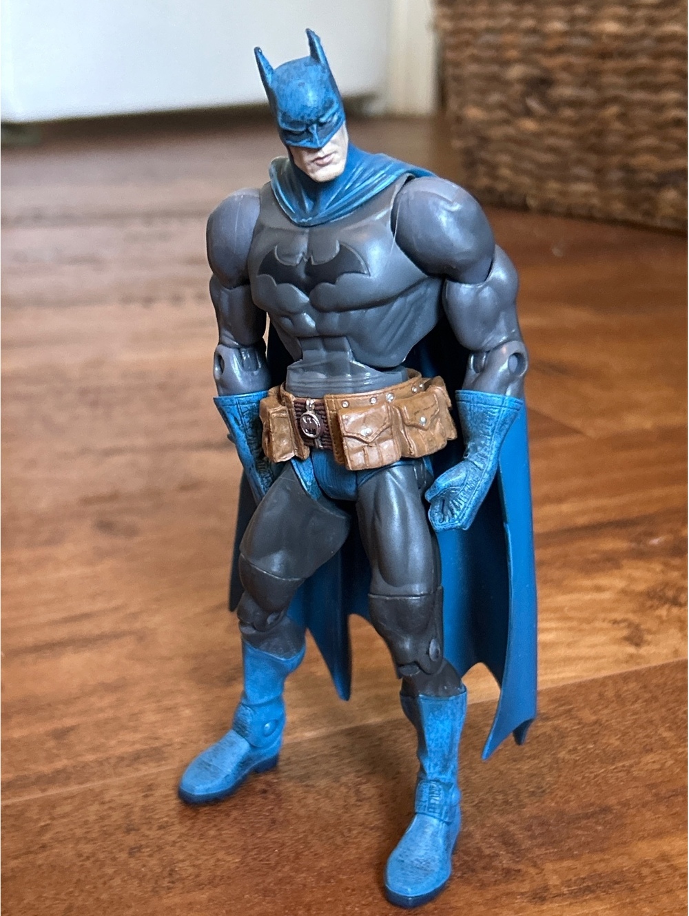 DC Comics Batman Action Figure with Blue Cape and Utility Belt